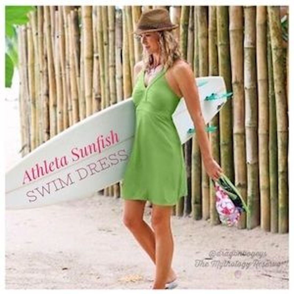 Athleta Sunfish Swim Dress Lime Green Xs